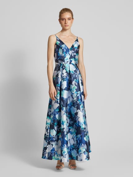 SWING Abendkleid mit V-Ausschnitt Marine 4