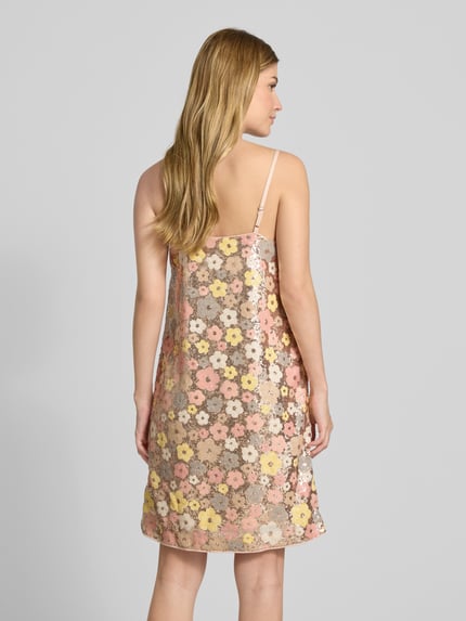YAS Knielange jurk met pailletten, model 'LALEA' Roze - 5