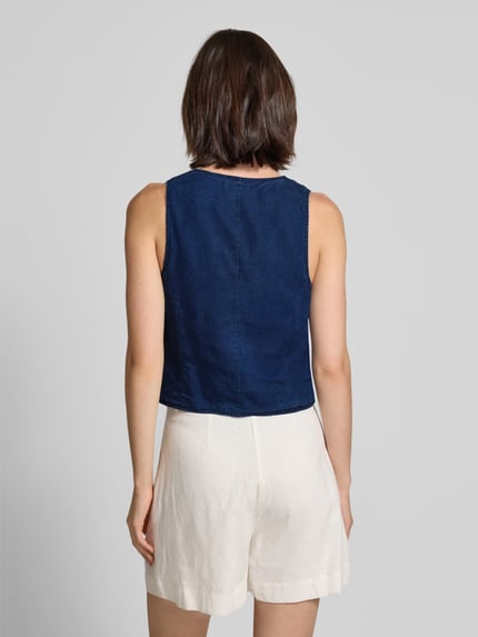 MANGO Weste mit Leistentaschen Modell 'CRETA' Jeansblau 5