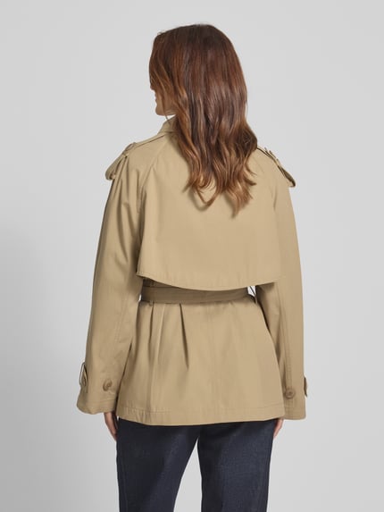 DRYKORN Trenchcoat met reverskraag en strikceintuur, model 'WELNEY' Camel - 5
