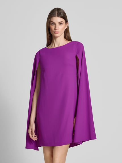 Lauren Ralph Lauren Cocktailkleid mit Rundhalsausschnitt Modell 'PETRA' Aubergine 4