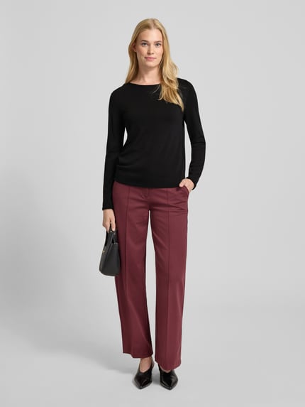 s.Oliver RED LABEL Sweter z dzianiny o kroju regular fit z mieszanki bawełny i wiskozy Czarny 1