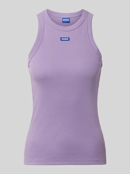 HUGO Blue Top typu tank o kroju slim fit z mieszanki bawełny model 'Easy Tank' Purpurowy 2
