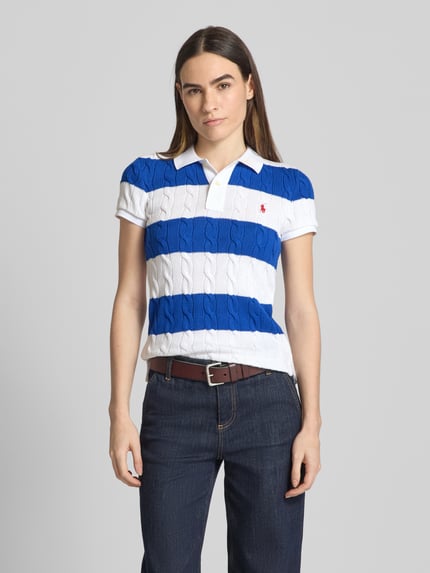 Polo Ralph Lauren Slim fit poloshirt in gebreide look Koningsblauw - 4