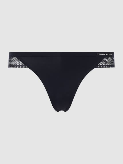 Tommy Hilfiger String mit Spitzenbesatz Modell 'TAILORED COMFORT THONG' Marine 2