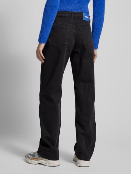 HUGO Blue Straight leg jeans in 5-pocketmodel, model 'Elyah' Zwart - 5