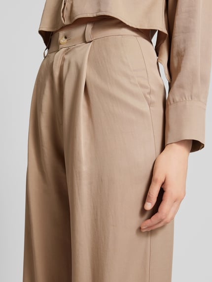 OH APRIL Stoffen broek met bandplooien Taupe - 3