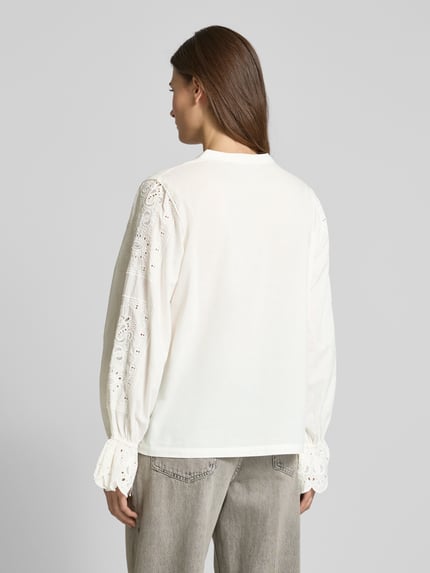 ba&sh Regular Fit Bluse mit Lochstickerei Modell 'SORAYA' Ecru 5