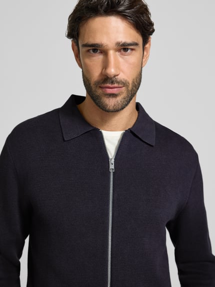 JACK & JONES Premium Cardigan mit Zweiwege-Reißverschluss Modell 'MILANO' Marine 3