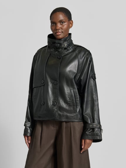 Gestuz Regular Fit Jacke in Leder-Optik Modell 'Zavic' Black 4