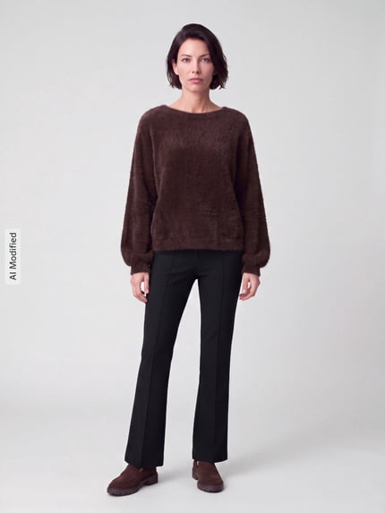Garcia Regular Fit Pullover mit Viskose-Anteil Mittelbraun 1