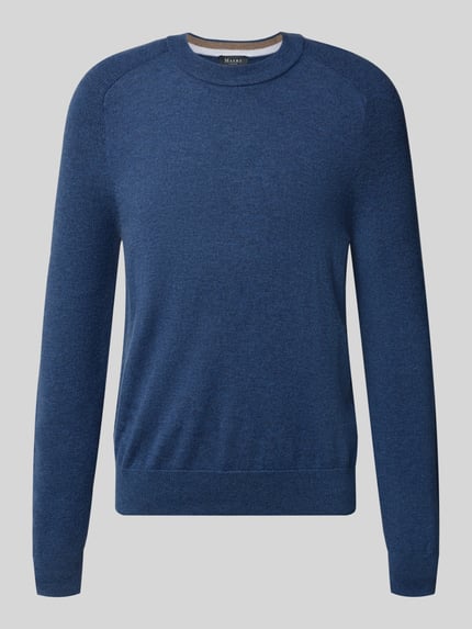MAERZ Muenchen Regular Fit Pullover aus reiner Schurwolle Modell 'Geelong' Jeansblau 2