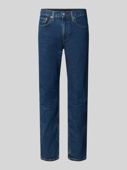Produktfoto, blaue Tapered Fit Jeans aus Baumwoll-Mix Modell '502®' von Levi's®, glatte Struktur, klassisches Jeansdesign, Herren Tapered Fit Jeans