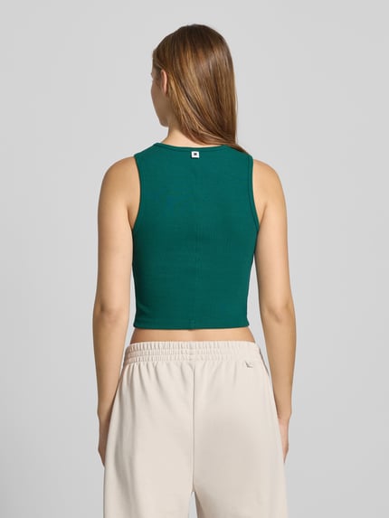 Karo Kauer Korte tanktop met labelpatch Donkergroen - 5
