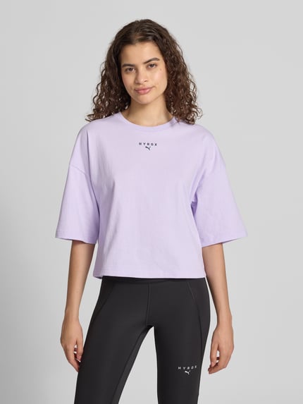PUMA t-shirt o kroju relaxed fit z czystej bawełny Jasnofioletowy 4