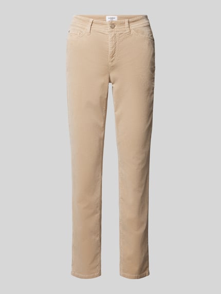 CAMBIO Slim fit corduroy broek in 5-pocketmodel, model 'PIPER' Zand - 2