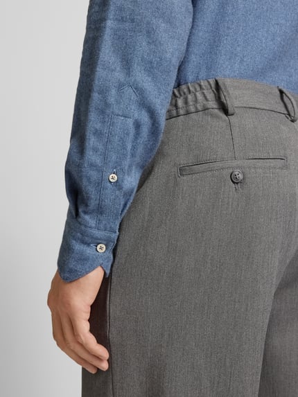 Stenstroms Slim Fit Business-Hemd mit Haifischkragen Blau Melange 3