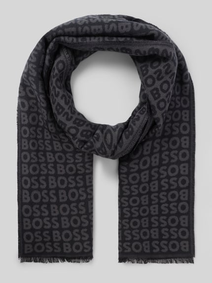 BOSS Schal mit eingewebter Logo-Struktur Black 1