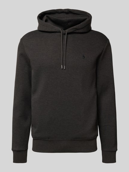 Produktfoto, Hoodie mit Kapuze von Polo Ralph Lauren, bawełniany melanż szary, luźny krój, ściągacz, logo na piersi