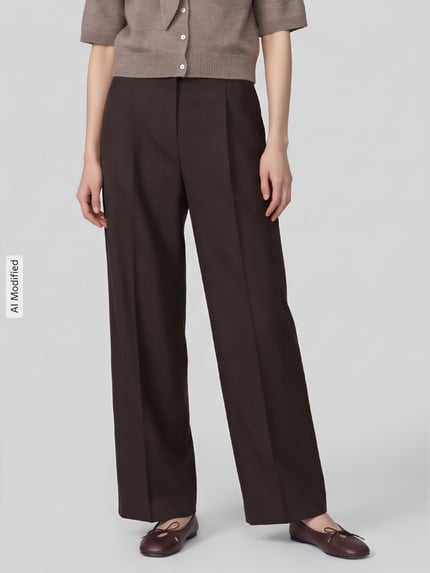 CAMBIO Fashion Fit Bundfaltenhose mit Schurwoll-Anteil Modell 'Addison' Dunkelbraun Melange 4