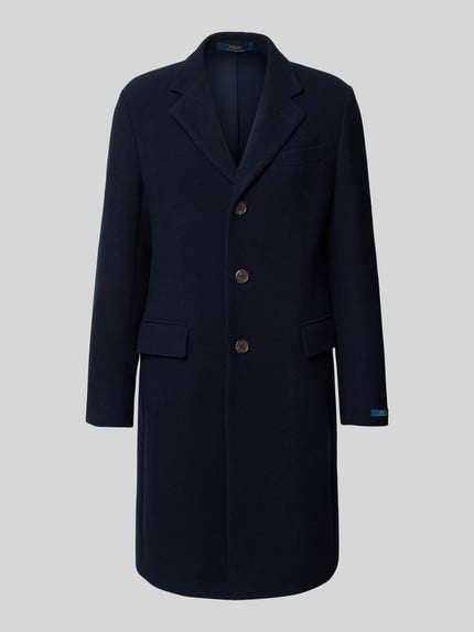 Produktfoto, Regular Fit Mantel aus Woll-Mix von Polo Ralph Lauren in Dunkelblau, gerade Form, glatte Textur, Herren Mantel von Polo Ralph Lauren