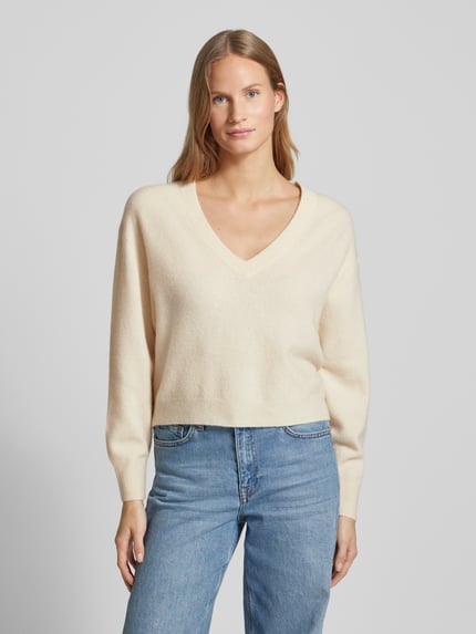American Vintage Strickpullover aus Woll-Mix mit Kaschmir-Anteil Modell 'RAXOW' Sand 4