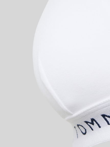 Tommy Hilfiger Triangelbeha met elastische band met label, model 'TH HERITAGE' Wit - 2