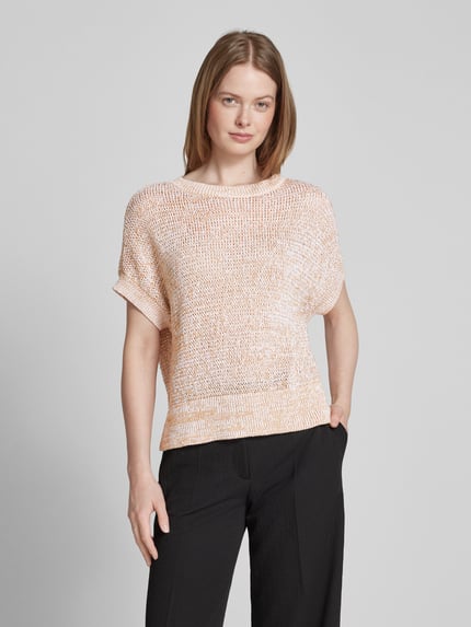 Armani Exchange Strickpullover mit gerippten Abschlüssen Apricot 4