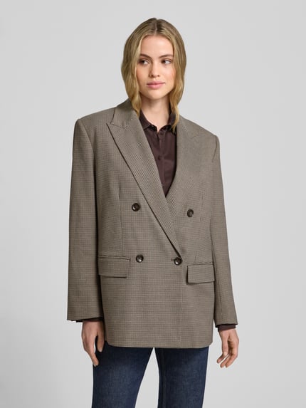 Style Icon Collection Blazer mit Mini-Karomuster Dunkelbraun 4