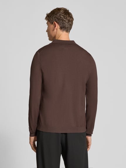 HUGO Regular Fit Cardigan mit Brusttasche Dunkelbraun 5