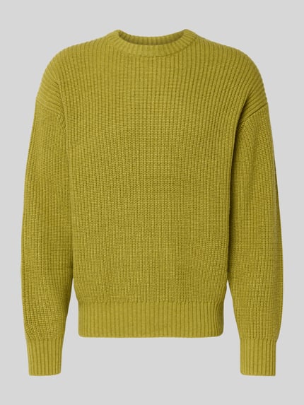Jake*s Studio Men Loose Fit Strickpullover mit Woll-Anteil Gruen Melange 2