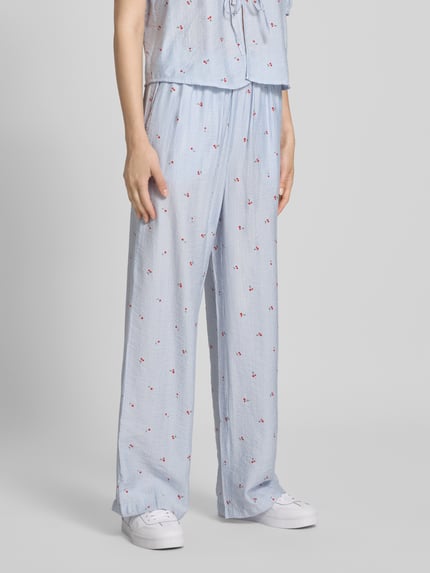PIECES Comfort fit stoffen broek van viscosemix, model 'FIONNA' Lichtblauw - 4