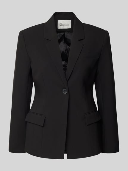 My Essential Wardrobe Slim Fit Blazer mit Pattentaschen Modell 'Milan' Black 2