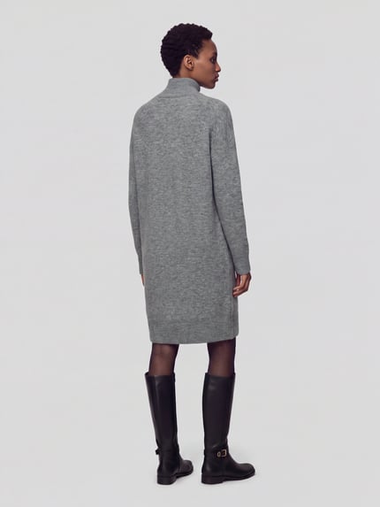 Marc O'Polo DENIM Strickkleid mit Mock Neck Dunkelgrau 4