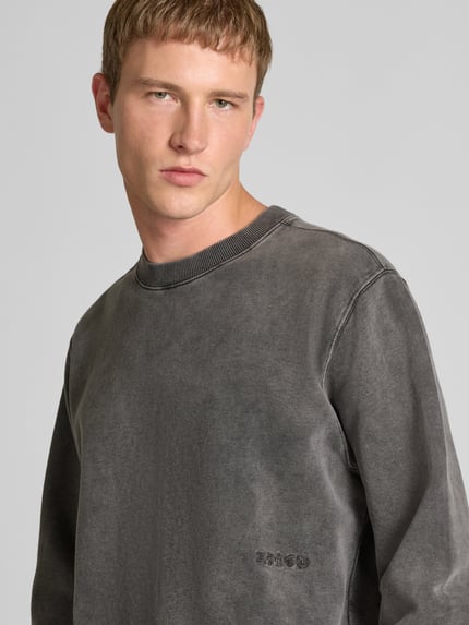 Edwin Relaxed Fit Sweatshirt mit Statement-Stitching Modell 'Axiom' Anthrazit 3