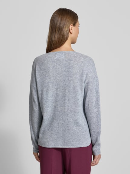 Fynch-Hatton Strickpullover aus reinem Kaschmir mit Rundhalsausschnitt Hellgrau Melange 5