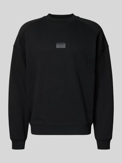 HUGO Regular Fit Sweatshirt aus reiner Baumwolle Modell 'DELASTCREW' Black 2