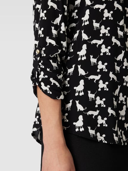 Montego Blusenshirt mit Allover-Muster Black 3