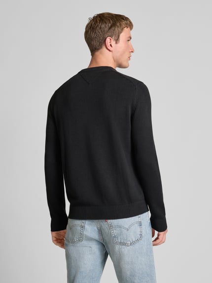 Tommy Jeans Regular Fit Strickpullover aus reiner Baumwolle Black 5