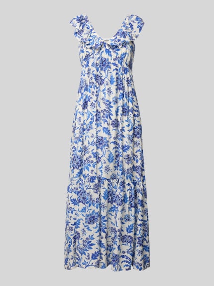 MANGO Midikleid mit Rüschen Modell 'RAMONA' Marine 2