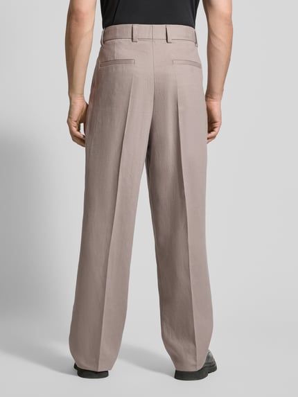HUGO Regular Fit Weite Hose aus Hanf-Lyocell-Mix Modell 'FEDIX244F1X' Hellbraun 5