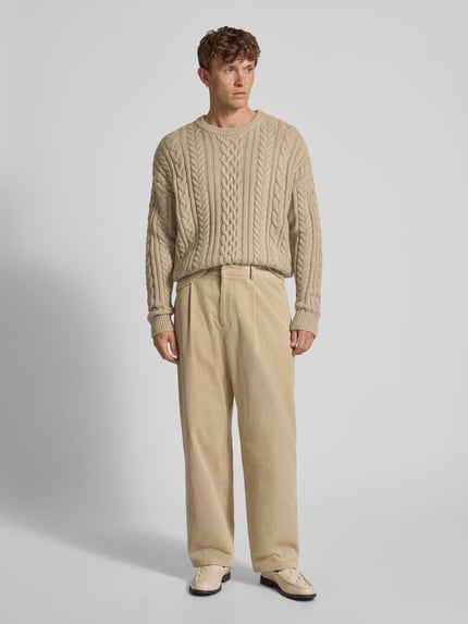 Jake*s Studio Men Strickpullover mit Zopfmuster Beige 1