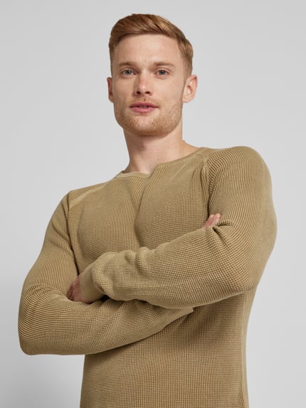 Colours & Sons Gebreide pullover met ribboorden Beige - 3