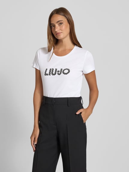 Liu Jo White T-shirt met labelprint Wit - 4