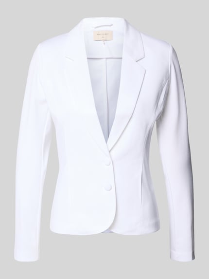 Produktfoto, biały Blazer mit Viskose-Anteil Modell 'Nanni' von FREE/QUENT, krój slim fit, gładka faktura, 2-knopfleiste, szerokość w rozmiarze S: 46 cm