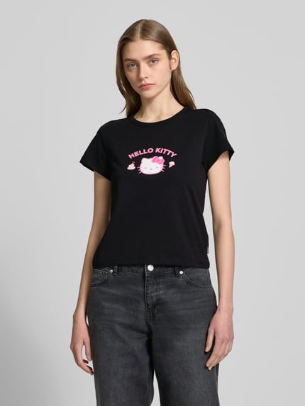 REVIEW T-shirt z nadrukowanym motywem Czarny 4