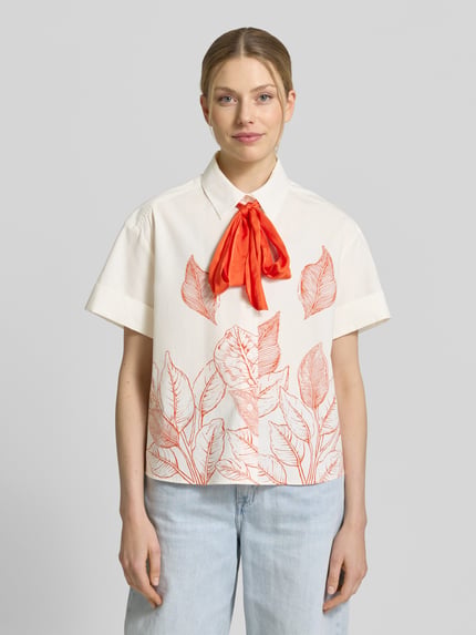 MOS MOSH regular fit strikblouse met motiefprint model 'Saras' Offwhite - 4