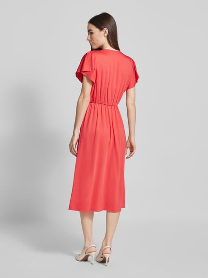 BOSS Midi-jurk met V-hals, model 'Dieshana' Felroze - 5