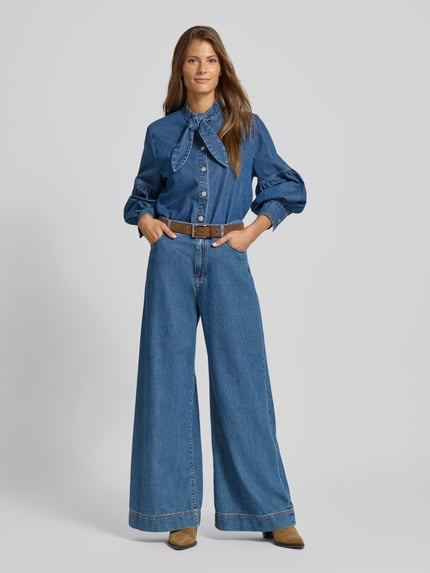 Weekend Max Mara Wide Leg Jeans aus reiner Baumwolle Modell 'VEGA' Jeansblau 1