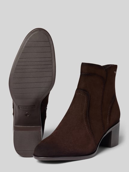 Tamaris Stiefelette aus Schafvelours mit Reißverschluss Dunkelbraun 4
